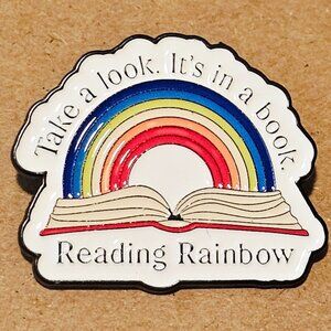 Reading Rainbow Enamel Pin Take a Look It’s in a Book Retro TV Show Collectible